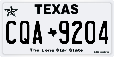 TX license plate CQA9204