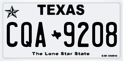 TX license plate CQA9208