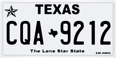 TX license plate CQA9212