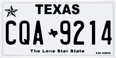 TX license plate CQA9214