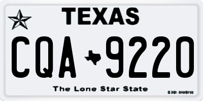 TX license plate CQA9220