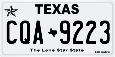 TX license plate CQA9223