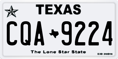 TX license plate CQA9224