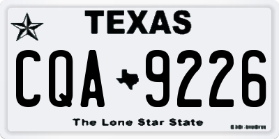 TX license plate CQA9226
