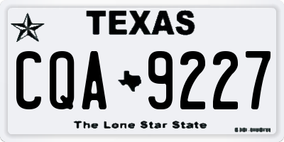 TX license plate CQA9227