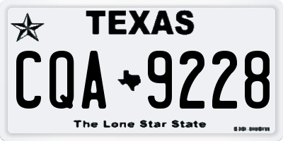 TX license plate CQA9228