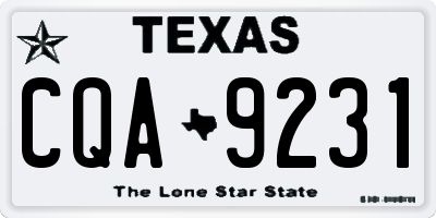 TX license plate CQA9231