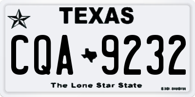 TX license plate CQA9232