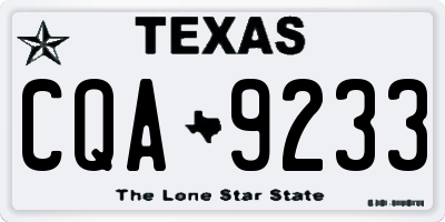 TX license plate CQA9233