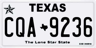 TX license plate CQA9236
