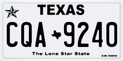 TX license plate CQA9240
