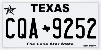 TX license plate CQA9252