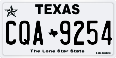 TX license plate CQA9254