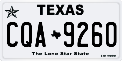 TX license plate CQA9260