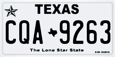 TX license plate CQA9263