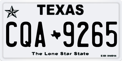 TX license plate CQA9265
