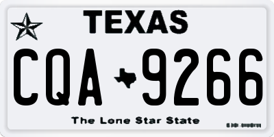 TX license plate CQA9266