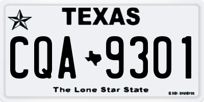 TX license plate CQA9301