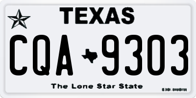 TX license plate CQA9303