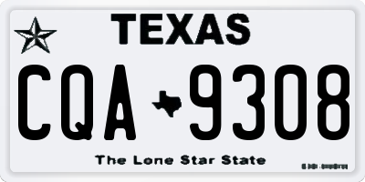 TX license plate CQA9308