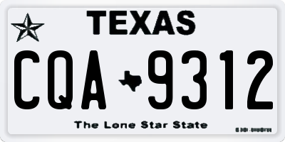 TX license plate CQA9312