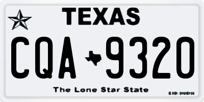 TX license plate CQA9320
