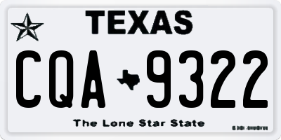 TX license plate CQA9322