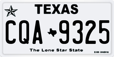 TX license plate CQA9325