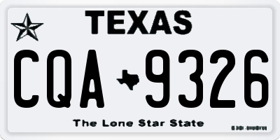TX license plate CQA9326