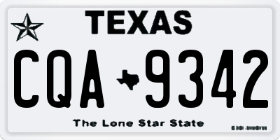 TX license plate CQA9342
