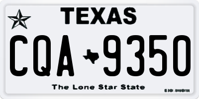 TX license plate CQA9350
