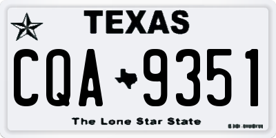 TX license plate CQA9351