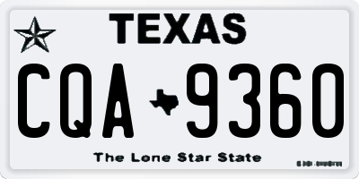 TX license plate CQA9360