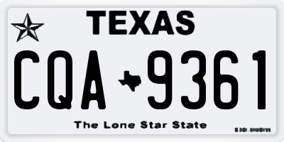 TX license plate CQA9361