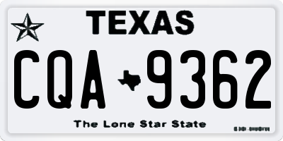 TX license plate CQA9362