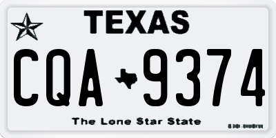 TX license plate CQA9374