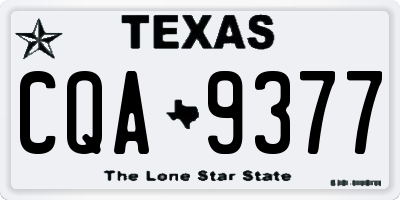 TX license plate CQA9377