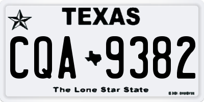 TX license plate CQA9382