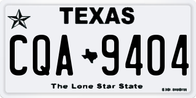 TX license plate CQA9404