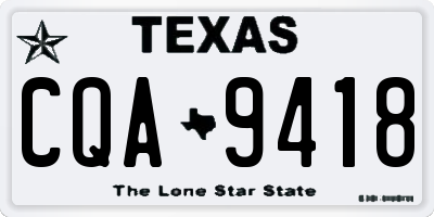TX license plate CQA9418