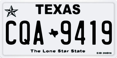 TX license plate CQA9419