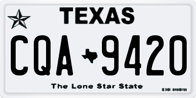 TX license plate CQA9420