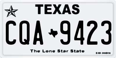 TX license plate CQA9423