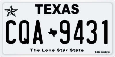 TX license plate CQA9431
