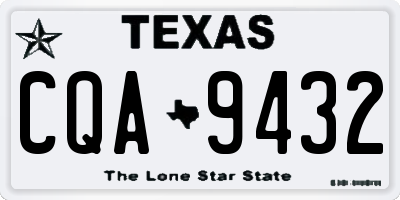 TX license plate CQA9432