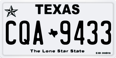 TX license plate CQA9433