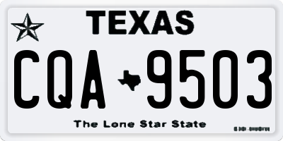 TX license plate CQA9503