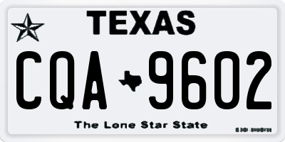 TX license plate CQA9602