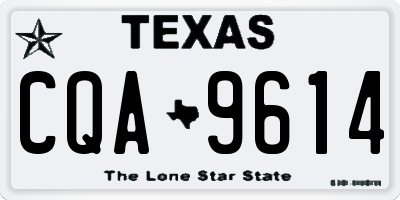 TX license plate CQA9614