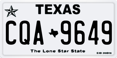 TX license plate CQA9649